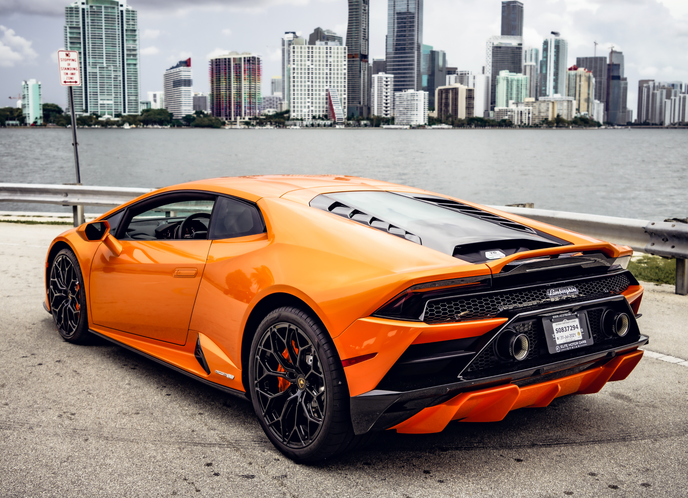 2022 Lamborghini Huracan Evo for Rent—Orange