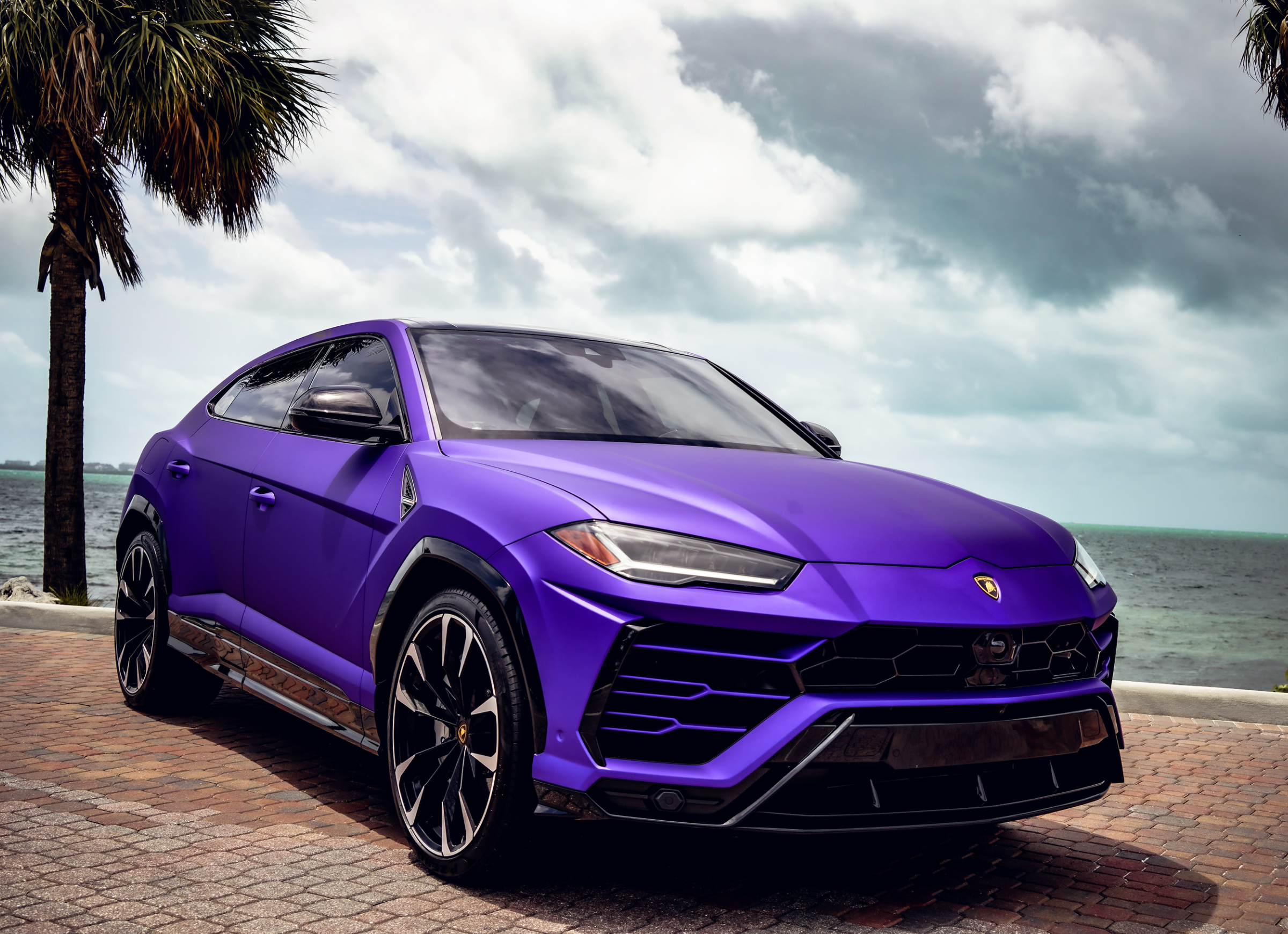 Purple 2022 Lamborghini Urus for Rent in Miami