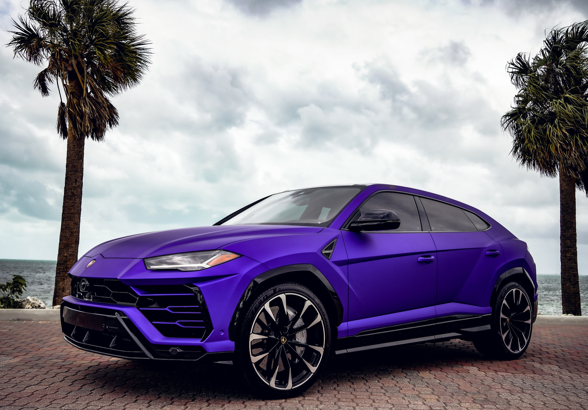 Purple 2022 Lamborghini Urus for Rent in Miami