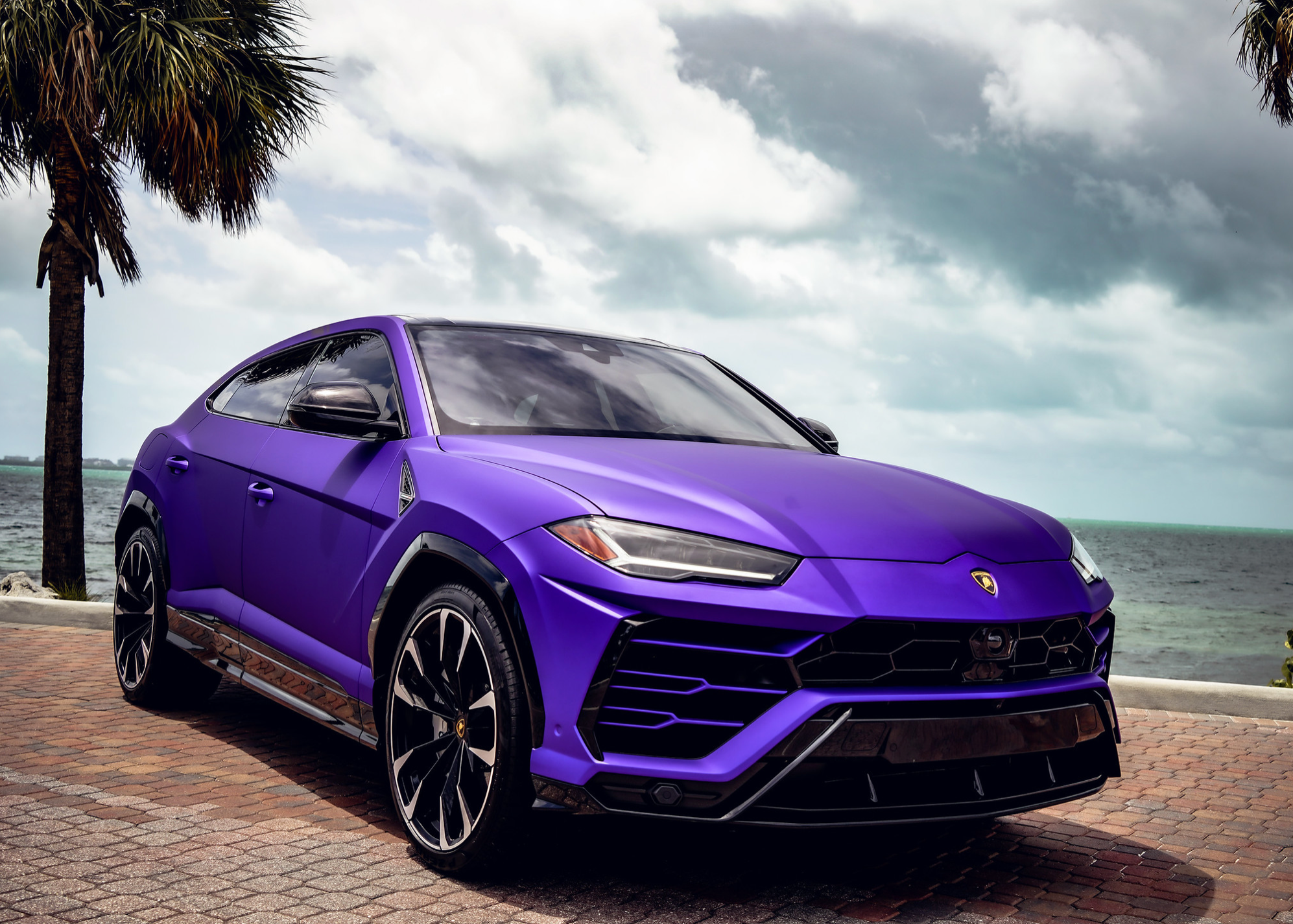 Purple 2022 Lamborghini Urus for Rent in Miami