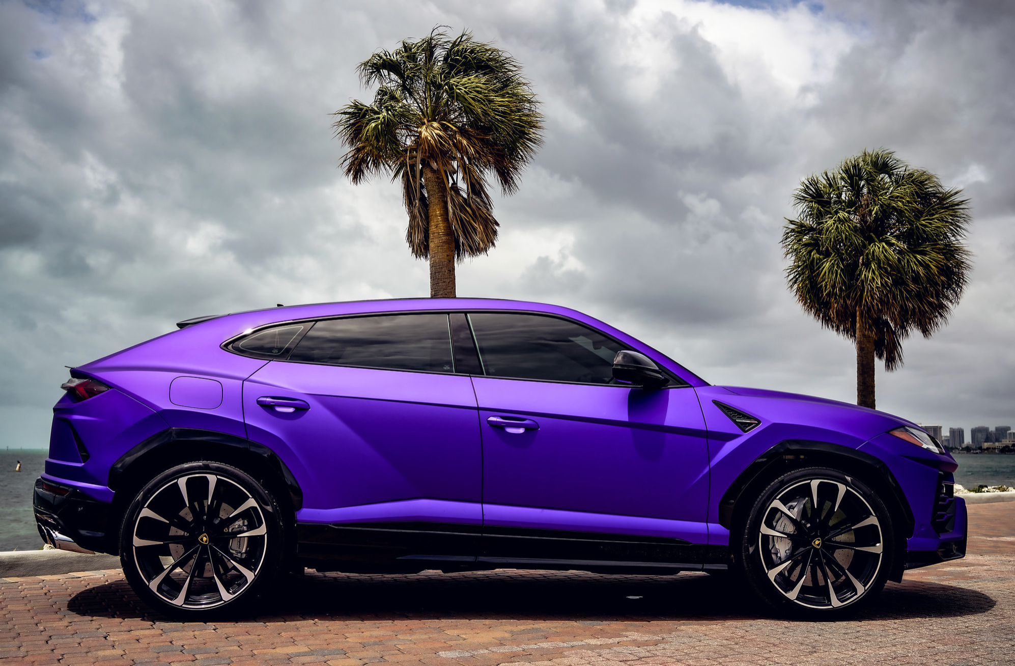 Purple 2022 Lamborghini Urus for Rent in Miami